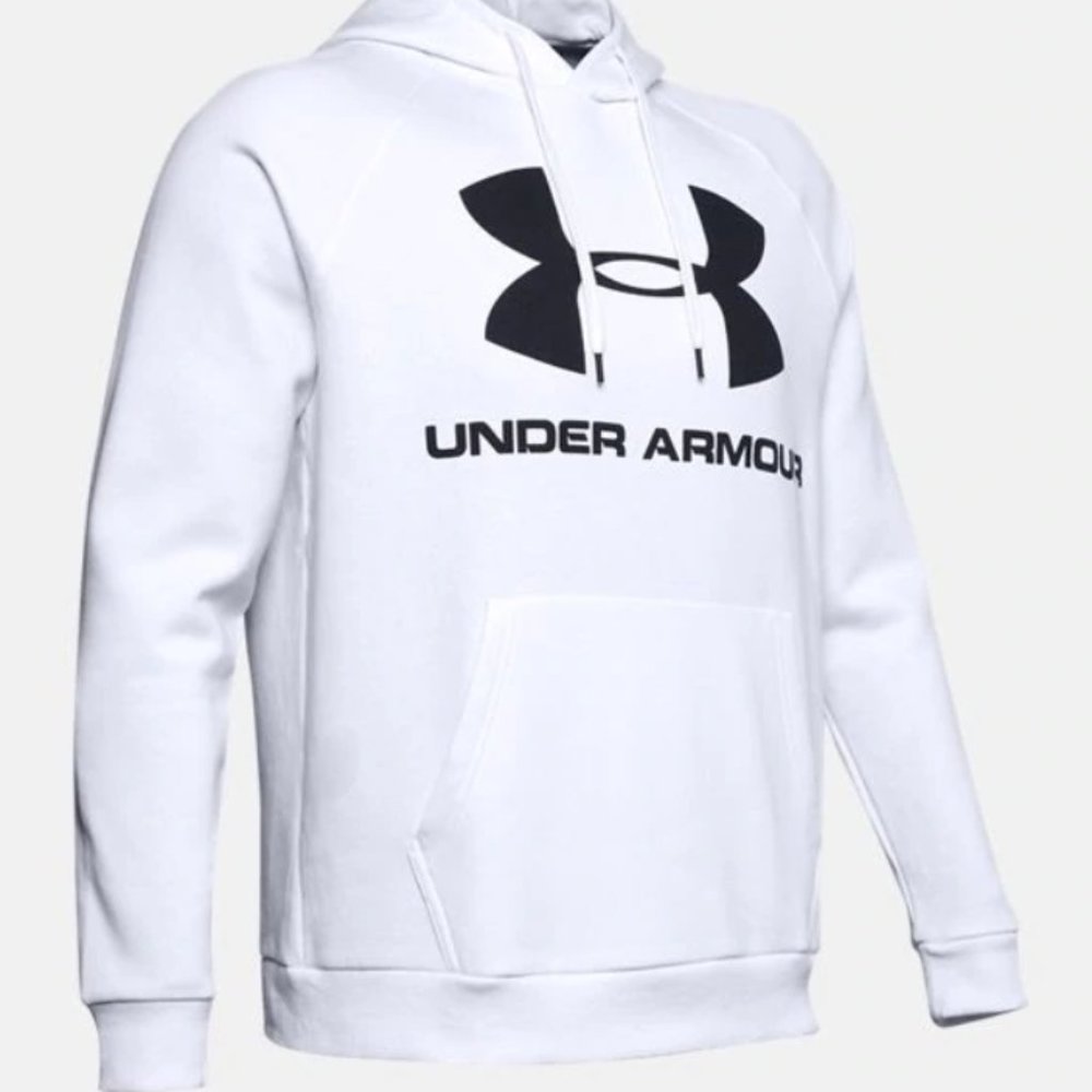 New Under Armour Rival Fleece Logo White Men's L